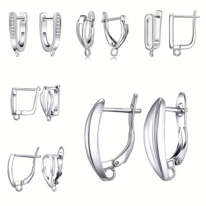 Silvery Jewelry Earring Bail Clasps Earrings Making Material - Temu